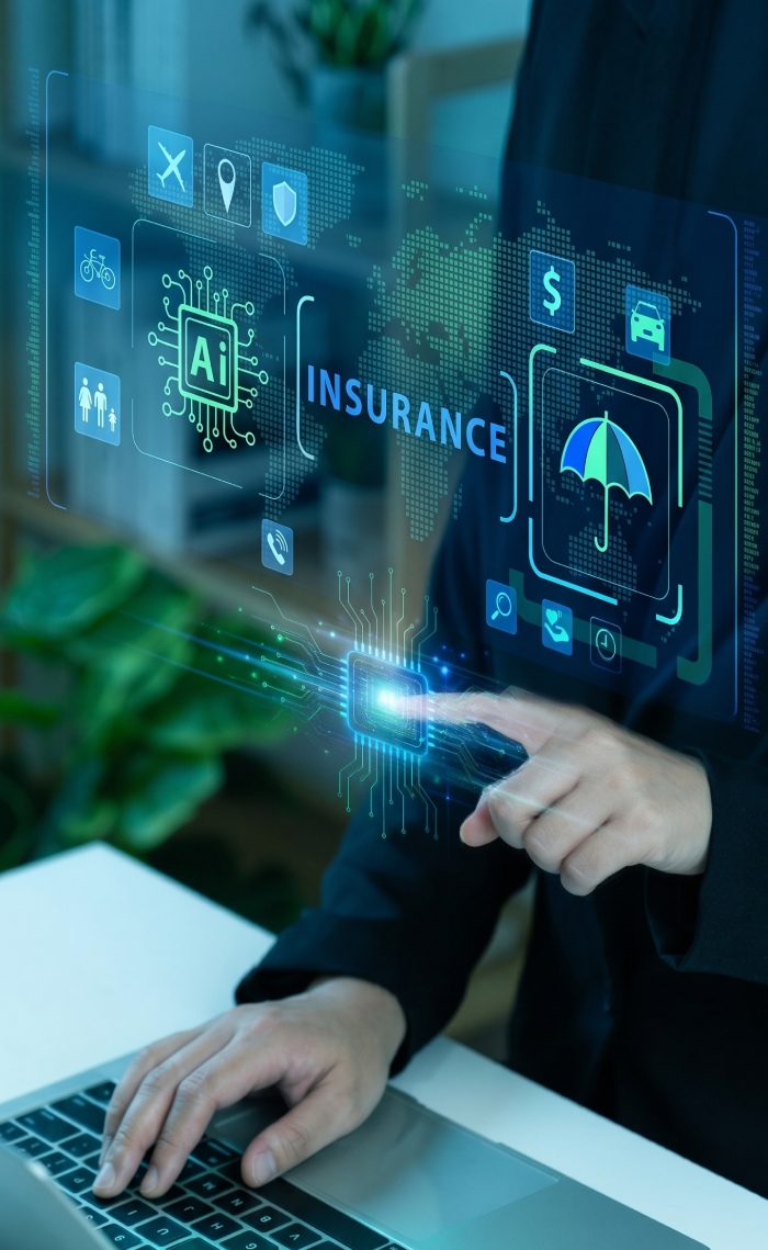 A person reviewing financial and health risk projections